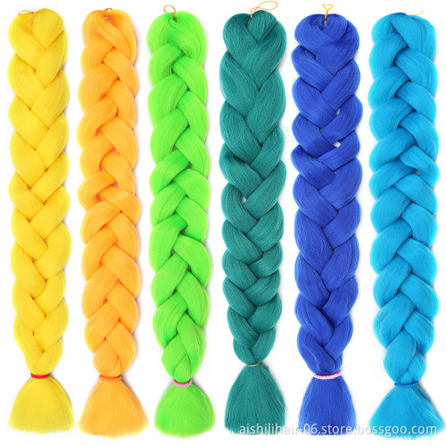 Aishili wholesale Crochet Pre Stretched 82 inches 165g synthetic extensions jumbo crochet braiding hair